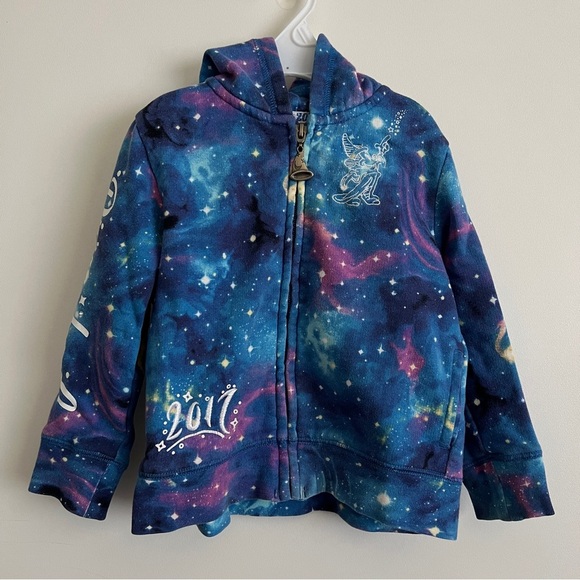 Disney Other - Disney Parks 2017 Galaxy Full Zip Hoodie Blue and Purple-Girls Size XXS